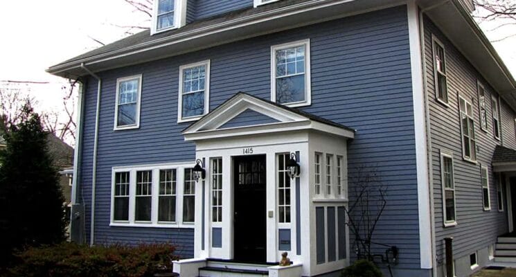 blue painted house