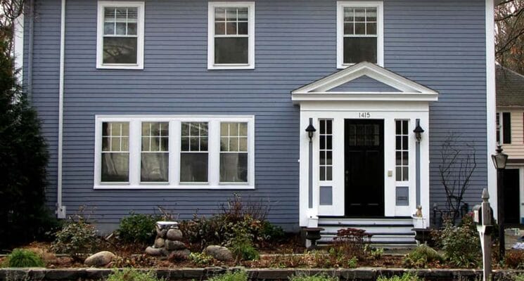 blue painted house