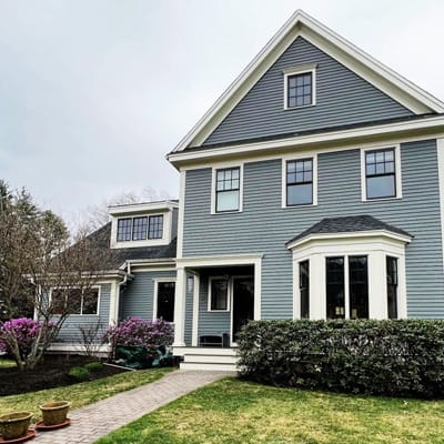 exterior painted grey house